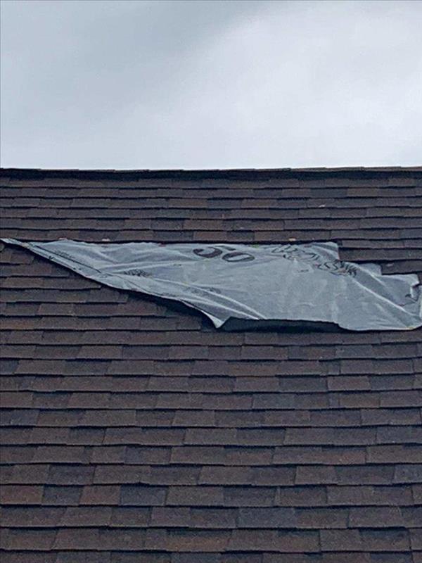 Went out after wind damage for other houses needing to secure there roof before next rain